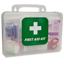 First Aid Kit designed for Tradies in clear plastic wall mount box