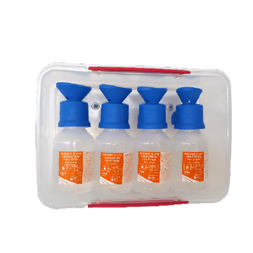 Eyewash Station Compact 4 x 100ml ready to use bottles No mirror