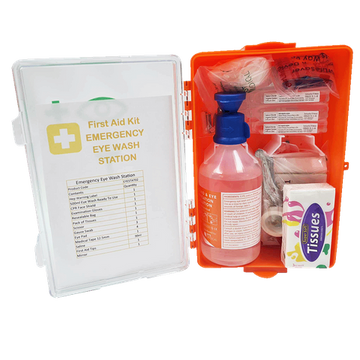 Eye Wash Station 02, 1x500ml eye wash ready bottle with some other first aid items
