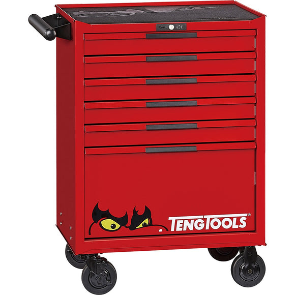 Teng Pro35 26in Roller Cabinet 6 Drawers Red