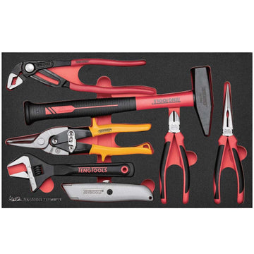 Teng 7pc Plier and Engineers Hammer Set