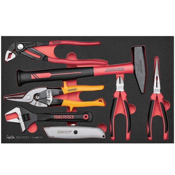 Teng 7pc Plier and Engineers Hammer Set