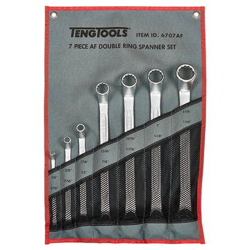 Teng 7pc Double Ring Spanner Set 1/4-1-1/4in