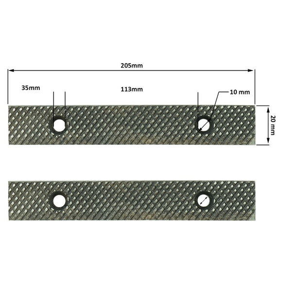 Groz  Spare Jaws For GZ35404 8in / 200mm Vice (Pair)