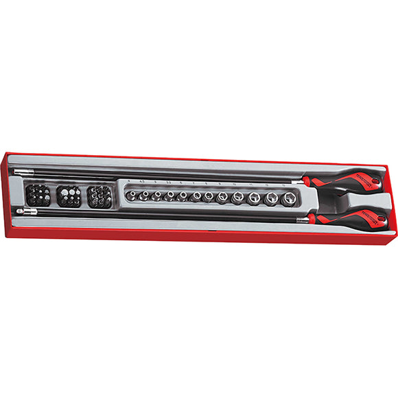 Teng 41pc 1/4in Flex Handle Set w/ Bits & Skts - TTX-Tray