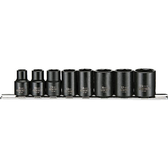 Teng 8pc 3/8in Dr. Reg Impact Skt Set 8-19mm